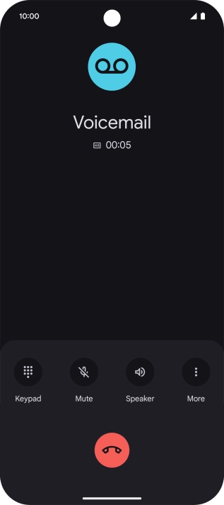 Press the end call icon.