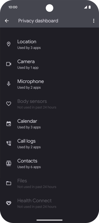 Press the required phone function.