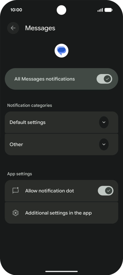 Press Default settings.