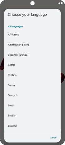Press the required language.