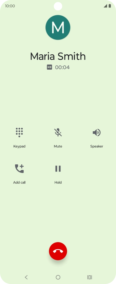 Press the end call icon.