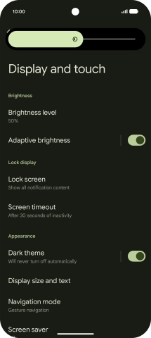Drag the indicator right or left to set the brightness manually. Drag the indicator right or left to set the brightness manually.