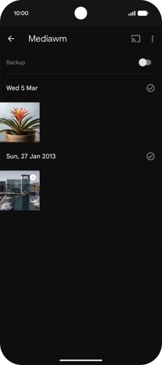 Press and hold any picture or video. Press and hold any picture or video.