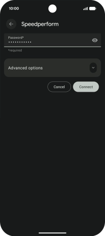 Key in the password for the Wi-Fi network and press Connect. Key in the password for the Wi-Fi network and press Connect.