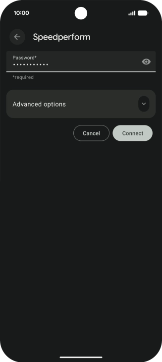 Key in the password for the Wi-Fi network and press Connect. Key in the password for the Wi-Fi network and press Connect.