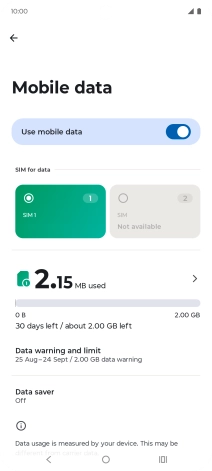 The total data usage is displayed.