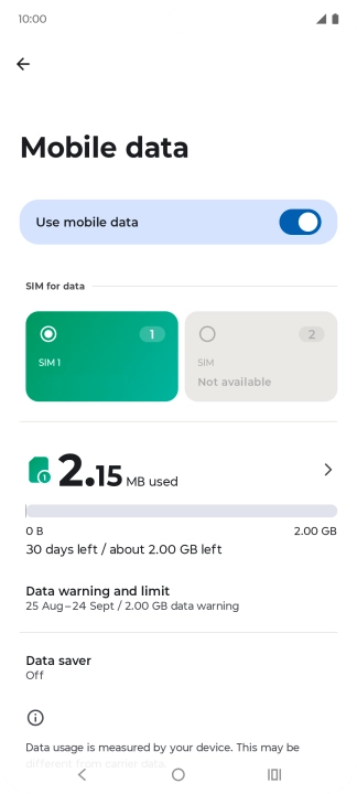 The total data usage is displayed.