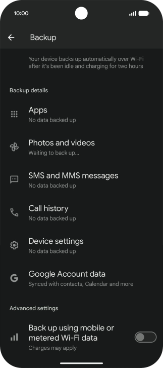 Press the indicator next to 