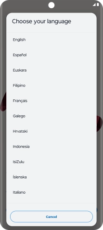 Press the required language.