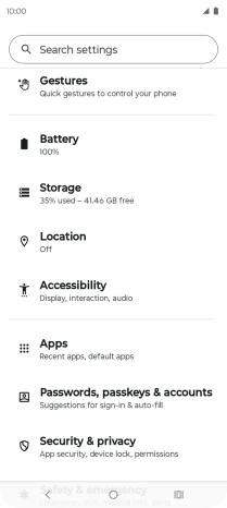 Press Security & privacy.