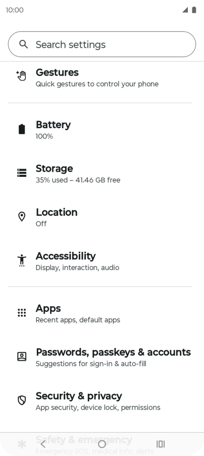 Press Security & privacy.