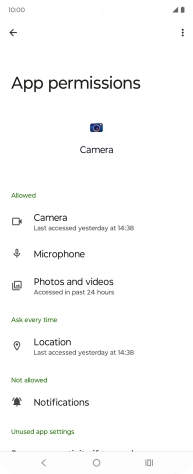 The app activity for the selected app is displayed. The app activity for the selected app is displayed.