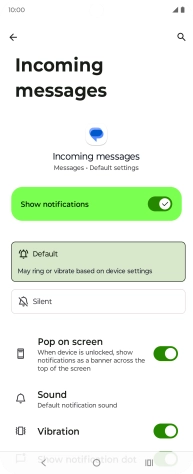 Press the indicator next to 