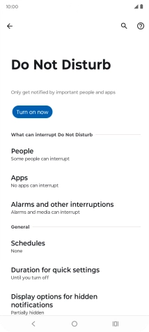 Press Turn on now to turn on the function. Press Turn on now to turn on the function.