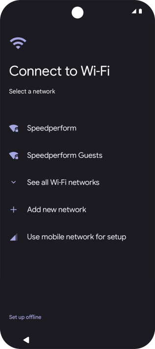 Press the required Wi-Fi network.