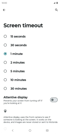 Press the required setting.