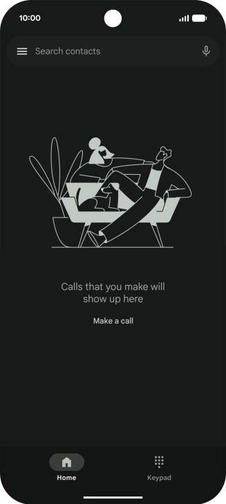 Press the keypad icon.