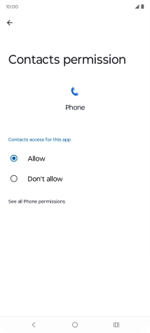 Press the required setting.