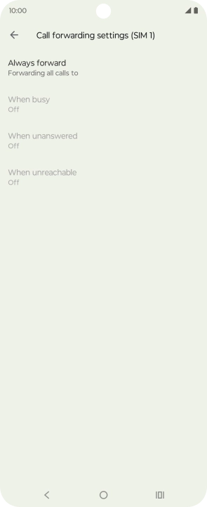 Press the required divert type.