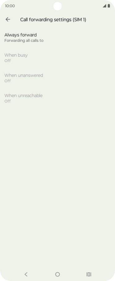 Press the required divert type.