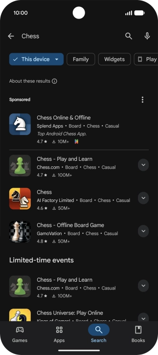 Press the required app. Press the required app.