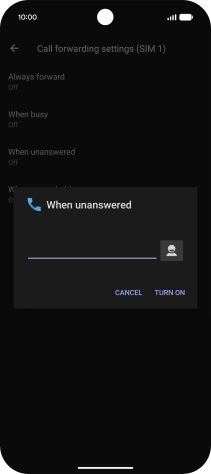 Key in +447836121121 and press TURN ON. Key in +447836121121 and press TURN ON.
