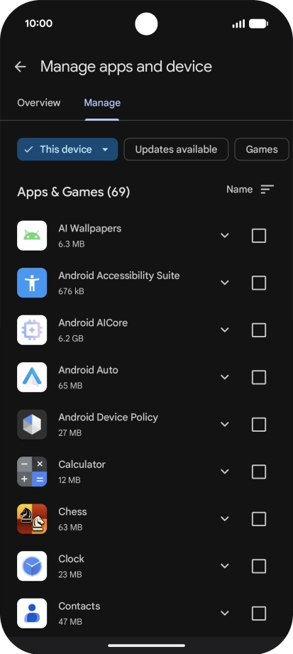 Press the required app. Press the required app.