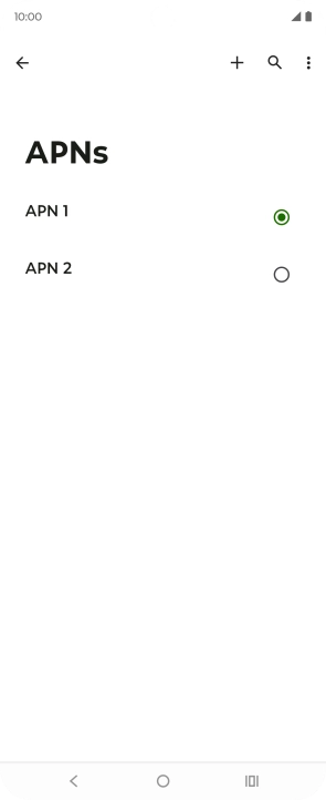 Press the field next to the data connection to activate it. Press the field next to the data connection to activate it.