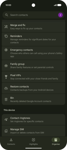 Press Manage SIM. Press Manage SIM.
