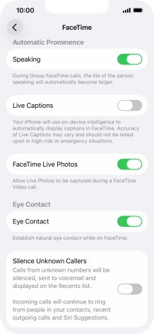 Press the indicator next to 