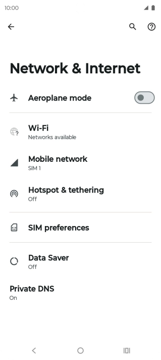 Press Mobile network.