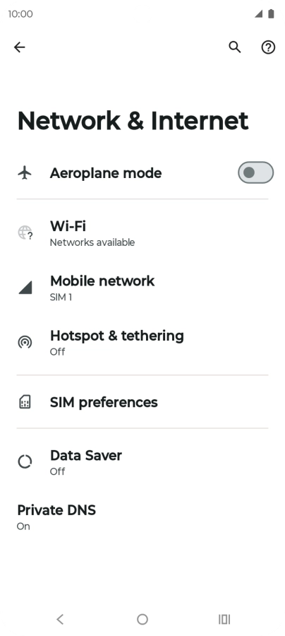 Press Mobile network.