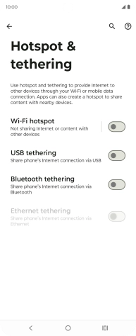 Press Wi-Fi hotspot. Press Wi-Fi hotspot.