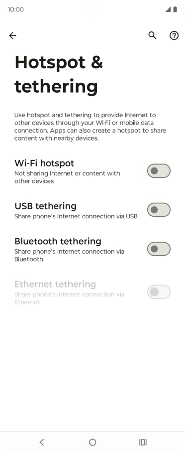 Press Wi-Fi hotspot. Press Wi-Fi hotspot.
