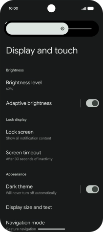 Drag the indicator right or left to set the brightness manually.