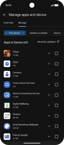 Press the required app. Press the required app.