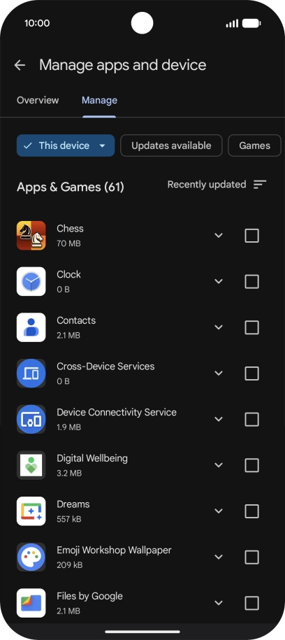 Press the required app. Press the required app.