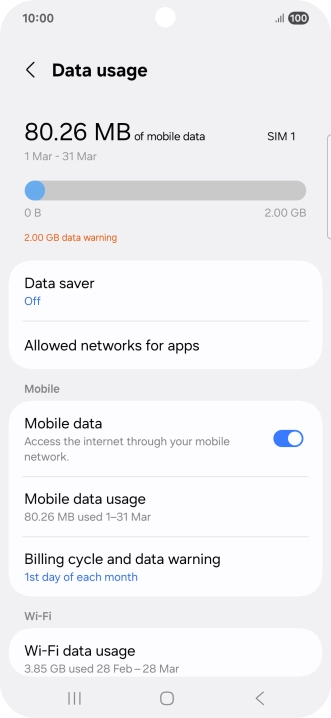 The total data usage is displayed.