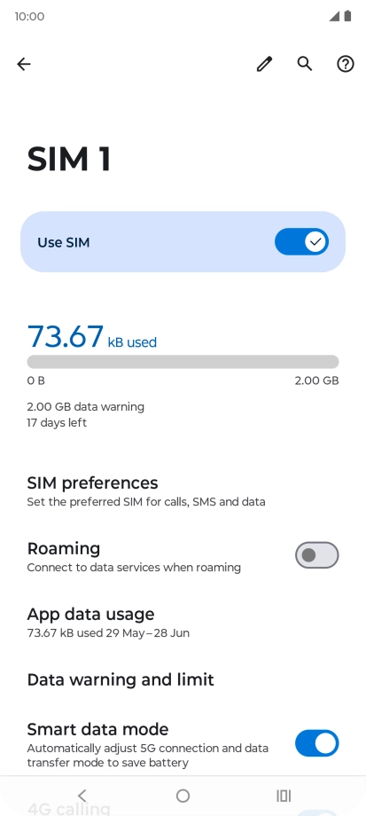 Press App data usage. Press App data usage.