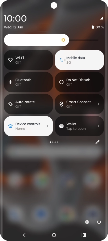 Press the settings icon. Press the settings icon.
