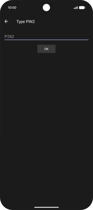 Press PIN2 and key in your PIN2. The default PIN2 is 1111.