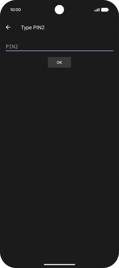 Press PIN2 and key in your PIN2. The default PIN2 is 1111.