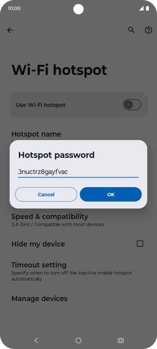 Key in the required password and press OK.