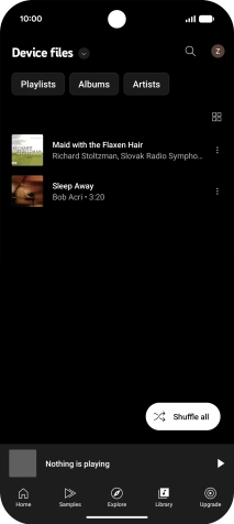 Press the required audio file.