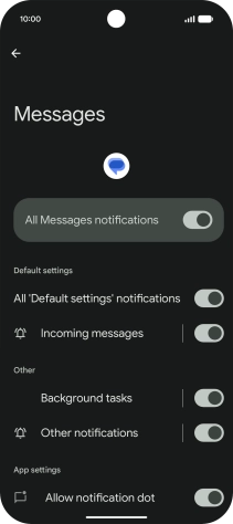 Press Incoming messages.