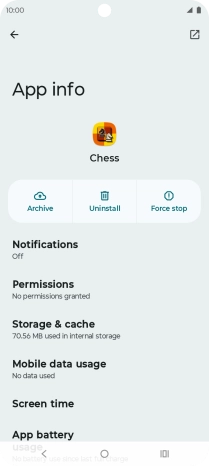 Press Storage & cache.