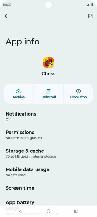 Press Storage & cache.
