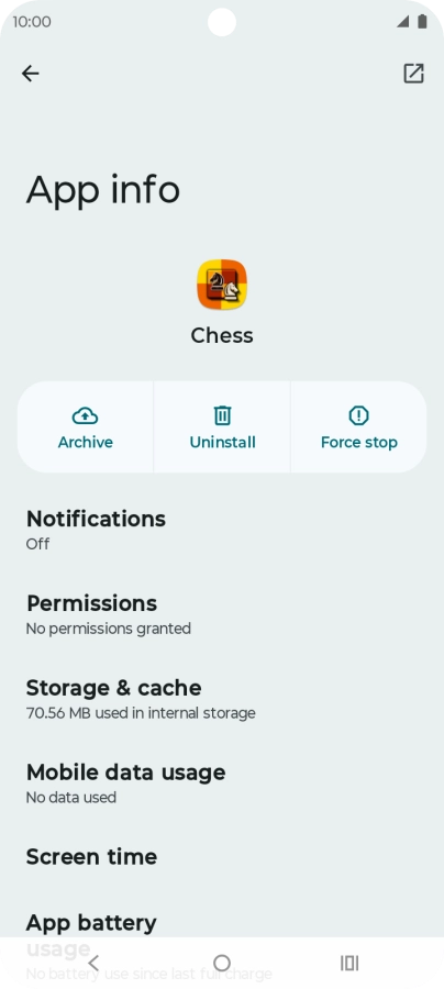 Press Storage & cache.