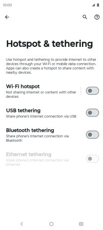 Press Wi-Fi hotspot.