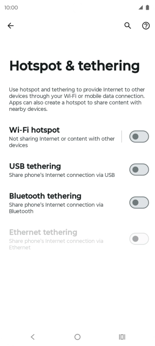 Press Wi-Fi hotspot.